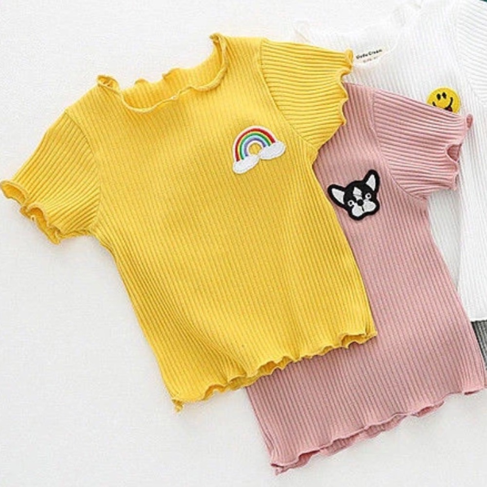 NWT Beautiful Baby Girl Rainbow Design Yellow Top - Picture 1 of 2